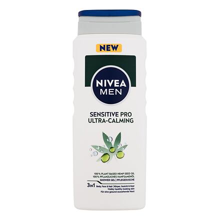 Nivea Men Sensitive Pro Ultra-Calming Shower Gel pánský sprchový gel na tělo, tvář a vlasy 500 ml pro muže