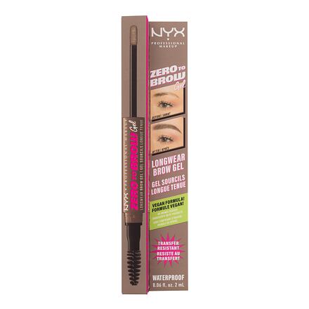 NYX Professional Makeup Zero To Brow barevný gel na obočí 2 ml odstín blond