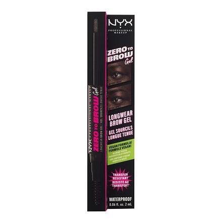NYX Professional Makeup Zero To Brow barevný gel na obočí 2 ml odstín černá