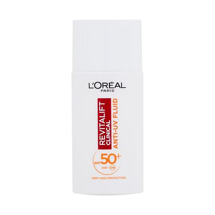 L'Oréal Paris Revitalift Clinical Anti-UV Fluid SPF50+ dámský antioxidační denní pleťový fluid s uv ochranou 50 ml pro ženy