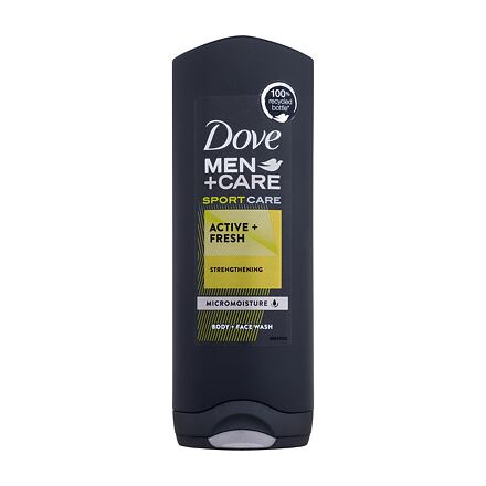 Dove Men + Care Sport Care Active + Fresh pánský posilující sprchový gel na tělo, obličej a vlasy po sportu 250 ml pro muže