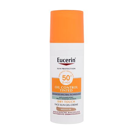 Eucerin Sun Oil Control Tinted Dry Touch Sun Gel-Cream SPF50+ unisex tónující opalovací gelový krém na obličej 50 ml odstín medium unisex