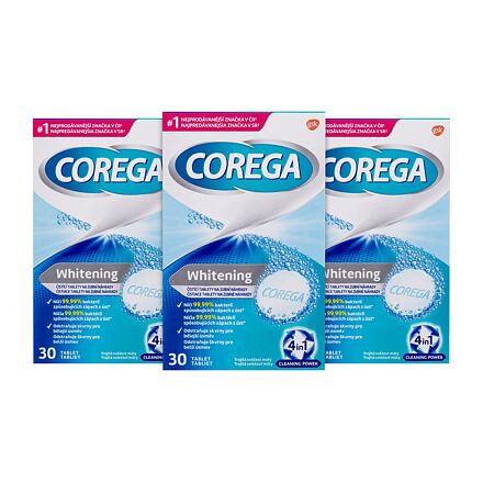 Corega Tabs Whitening Trio čisticí a bělicí tablety pro zubní náhradu 3x30 ks