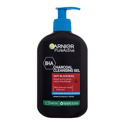 Garnier Pure Active Charcoal Cleansing Gel unisex čisticí gel proti černým tečkám 250 ml unisex