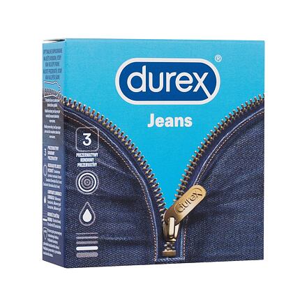 Durex Jeans latexové kondomy se silikonovým lubrikačním gelem 3 ks pro muže