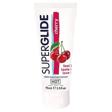 Hot SuperGlide Cherry třešňový lubrikační gel na vodní bázi 75 ml unisex