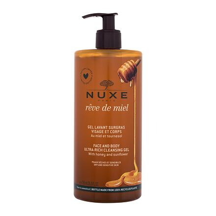 NUXE Rêve de Miel Face And Body Ultra-Rich Cleansing Gel dámský zvláčňující sprchový gel na tvář a tělo 750 ml pro ženy