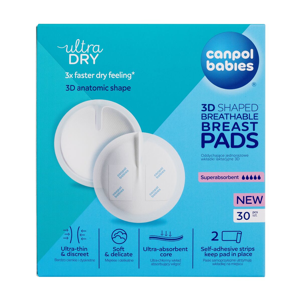 Canpol babies Ultra Dry 3D Shaped Breathable Breast Pads jednorázové vložky do podprsenky 30 ks pro ženy