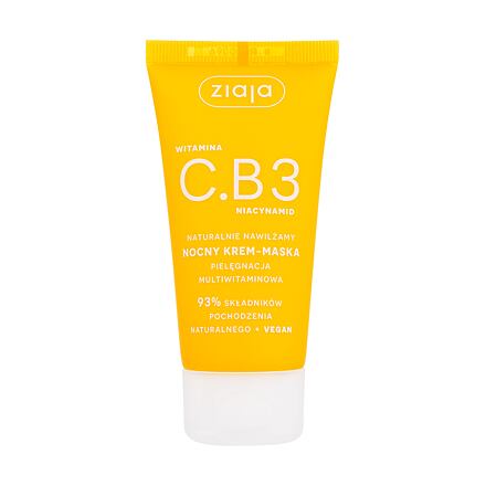 Ziaja Vitamin C.B3 Niacinamide Night Cream-Mask dámský multivitamínový noční krém-maska 50 ml pro ženy