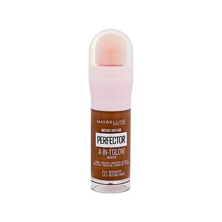 Maybelline Instant Anti-Age Perfector 4-In-1 Glow rozjasňující tekutý make-up s houbičkou 20 ml odstín 03 med deep