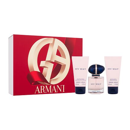 Giorgio Armani My Way dámská dárková sada parfémovaná voda 50 ml + tělové mléko 50 ml + sprchový gel 50 ml pro ženy