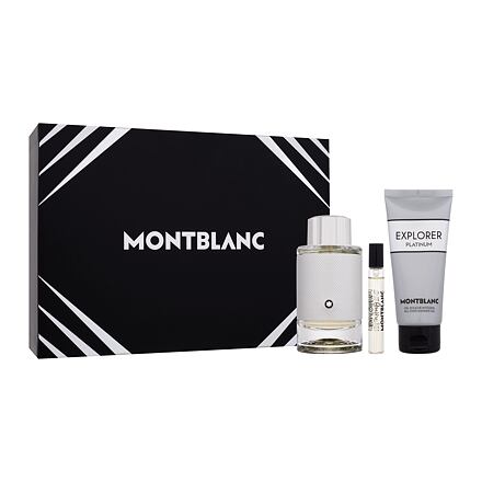 Montblanc Explorer Platinum pánská dárková sada parfémovaná voda 100 ml + sprchový gel 100 ml + parfémovaná voda 7,5 ml pro muže
