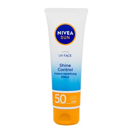 Nivea Sun UV Face Shine Control SPF50 dámský zmatňující opalovací krém na obličej 50 ml pro ženy