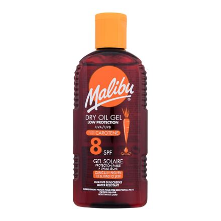 Malibu Dry Oil Gel With Carotene SPF8 unisex voděodolný olejový gel na opalování s karotenem 200 ml