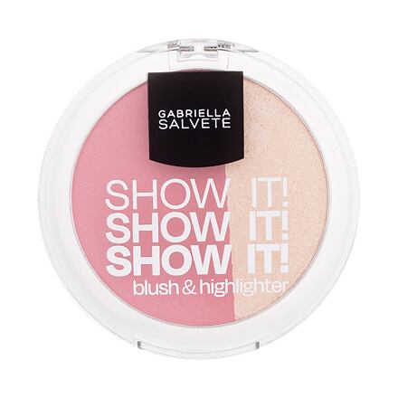 Gabriella Salvete Show It! Blush & Highlighter dámská kompaktní tvářenka s rozjasňovačem 9 g odstín 01