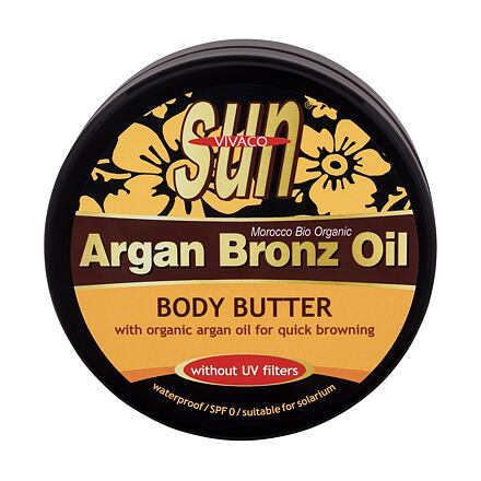 Vivaco Sun Argan Bronz Oil Body Butter unisex opalovací máslo s arganovým olejem bez uv filtrů 200 ml