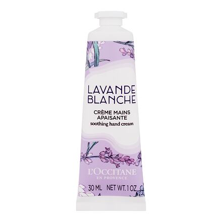 L'Occitane Lavande Blanche dámský zklidňující krém na ruce s levandulovým olejem 30 ml pro ženy