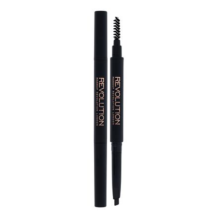 Makeup Revolution London Duo Brow Definer dámská precizní tužka na obočí s kartáčkem 0.15 g odstín hnědá