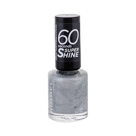 Rimmel London 60 Seconds Super Shine rychleschnoucí lak na nehty 8 ml odstín stříbrná