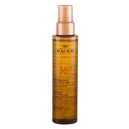NUXE Sun Tanning Oil SPF30 unisex voděodolný bronzující olej na tělo a obličej 150 ml