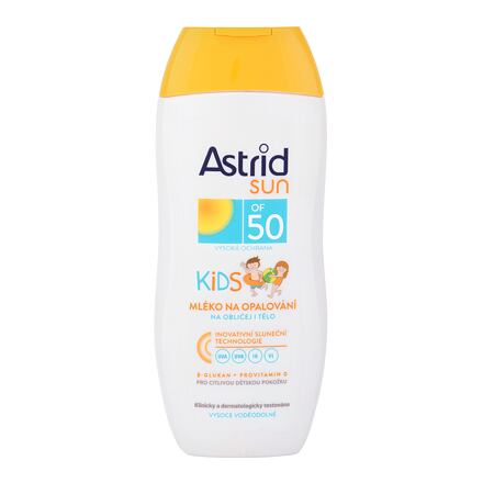 Astrid Sun Kids Face and Body Lotion SPF50 dětský dětské voděodolné opalovací mléko na tělo a obličej 200 ml