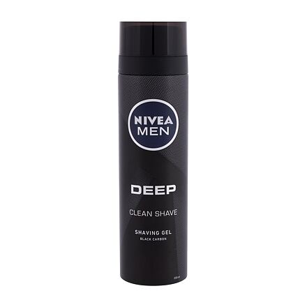 Nivea Men Deep Clean pánský gel na holení s aktivním uhlím 200 ml pro muže
