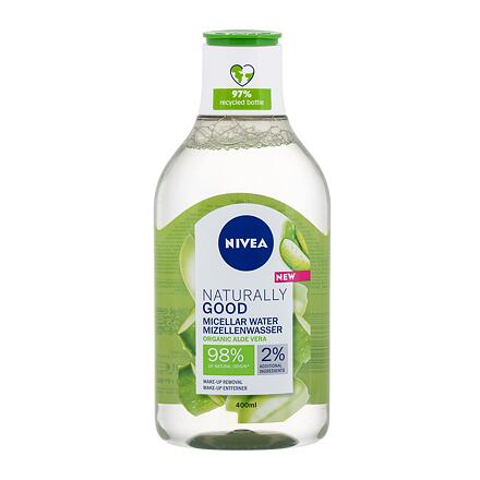 Nivea Naturally Good Organic Aloe Vera dámská micelární voda na všechny typy pleti 400 ml pro ženy