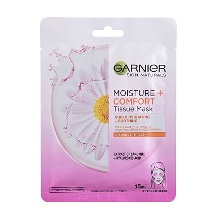 Garnier Skin Naturals Moisture + Comfort dámská hydratační a zklidňující textilní maska pro ženy