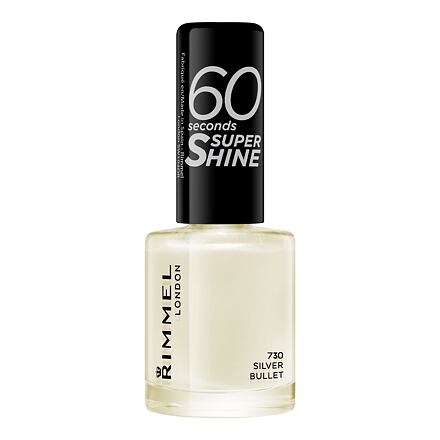 Rimmel London 60 Seconds Super Shine rychleschnoucí lak na nehty 8 ml odstín stříbrná