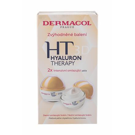 Dermacol 3D Hyaluron Therapy dámský dárková sada denní pleťový krém Hyaluron Therapy 3D Day Cream 50 ml + noční pleťový krém Hyaluron Therapy 3D Night Cream 50 ml pro ženy