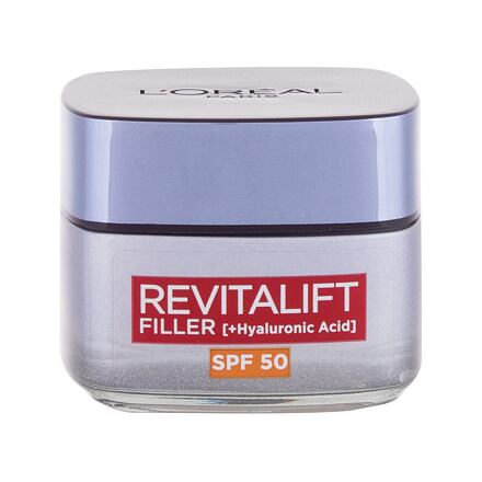 L'Oréal Paris Revitalift Filler HA SPF50 dámský pleťový krém s kyselinou hyaluronovou 50 ml pro ženy