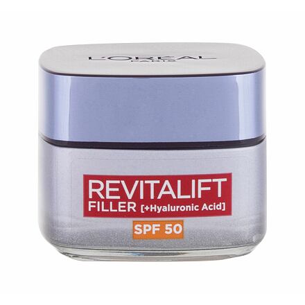 L'Oréal Paris Revitalift Filler HA SPF50 dámský pleťový krém s kyselinou hyaluronovou 50 ml pro ženy