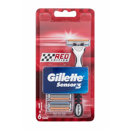 Gillette Sensor3 Red Edition pánský sada: Holicí strojek + 5 ks náhradních břitů pro muže