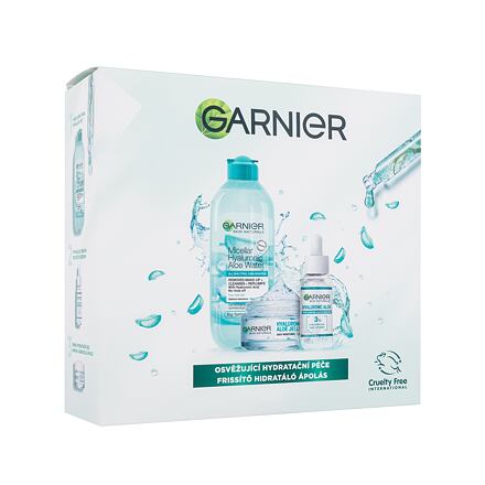 Garnier Skin Naturals Hyaluronic Aloe dámský dárková sada denní pleťový krém Skin Naturals Hyaluronic Aloe Jelly Daily Cream 50 ml + micelární voda Skin Naturals Micellar Hyaluronic Aloe Water 400 ml + pleťové sérum Skin Naturals Hyaluronic Aloe 30 ml pro