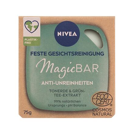 Nivea Magic Bar Anti-Blemishes Clay & Green Tea dámské čisticí a exfoliační pleťové mýdlo 75 g pro ženy