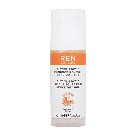 REN Clean Skincare Radiance Glycolic Lactic Radiance Renewal Mask With AHA dámská exfoliační a rozjasňující pleťová maska 50 ml pro ženy