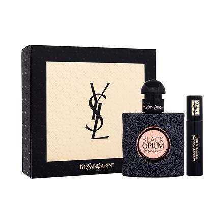 Yves Saint Laurent Black Opium dámská dárková sada parfémovaná voda 30 ml + řasenka Volume Effet Faux Cils 2 ml N.1 pro ženy