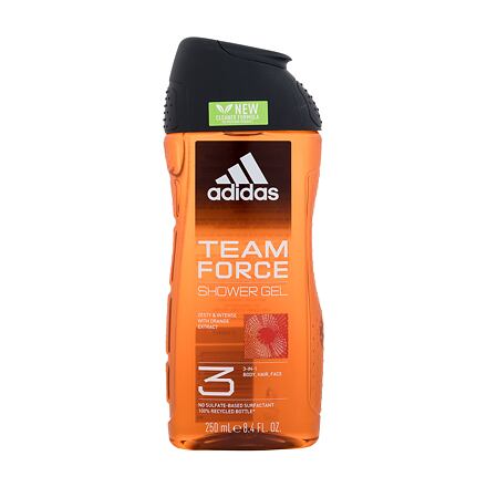 Adidas Team Force Shower Gel 3-In-1 New Cleaner Formula pánský sprchový gel 250 ml pro muže