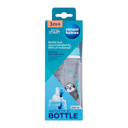 Canpol babies Exotic Animals Easy Start Anti-Colic Bottle Blue 3m+ kojenecká lahev 240 ml