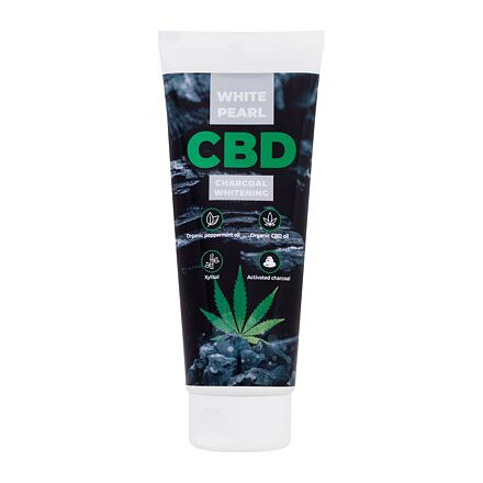 White Pearl CBD Charcoal Whitening Toothpaste bělicí zubní pasta s konopným olejem a aktivním uhlím 75 ml