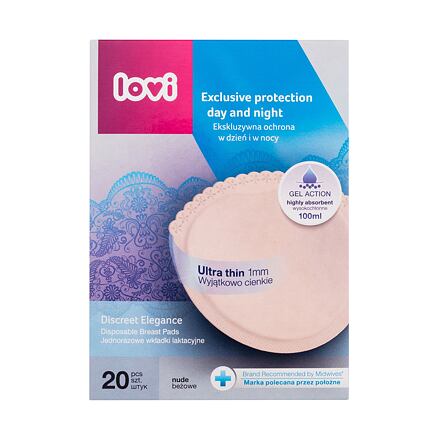 LOVI Discreet Elegance Disposable Breast Pads Beige sada: 20 ks vložek do podprsenky pro ženy