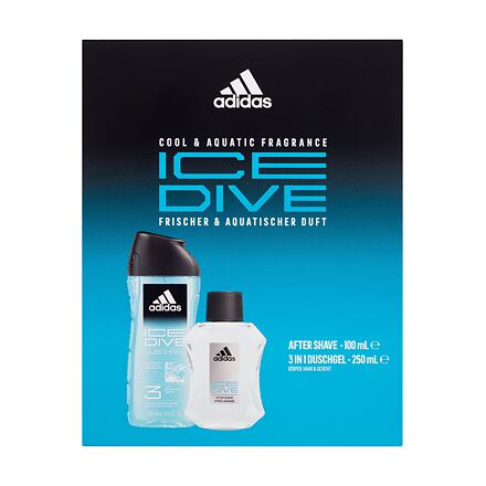Adidas Ice Dive pánská dárková sada voda po holení 100 ml + sprchový gel 250 ml