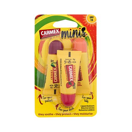Carmex Minis dámský sada: balzám na rty Cherry 5 g + balzám na rty Strawberry 5 g + balzám na rty Pineapple 5 g