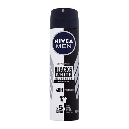 Nivea Men Invisible For Black & White Original Deospray pánský antiperspirant nezanechávající stopy na oblečení 150 ml pro muže