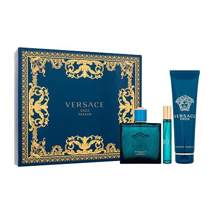 Versace Eros pánský dárková sada parfém 100 ml + parfém 10 ml + sprchový gel 150 ml pro muže poškozená krabička