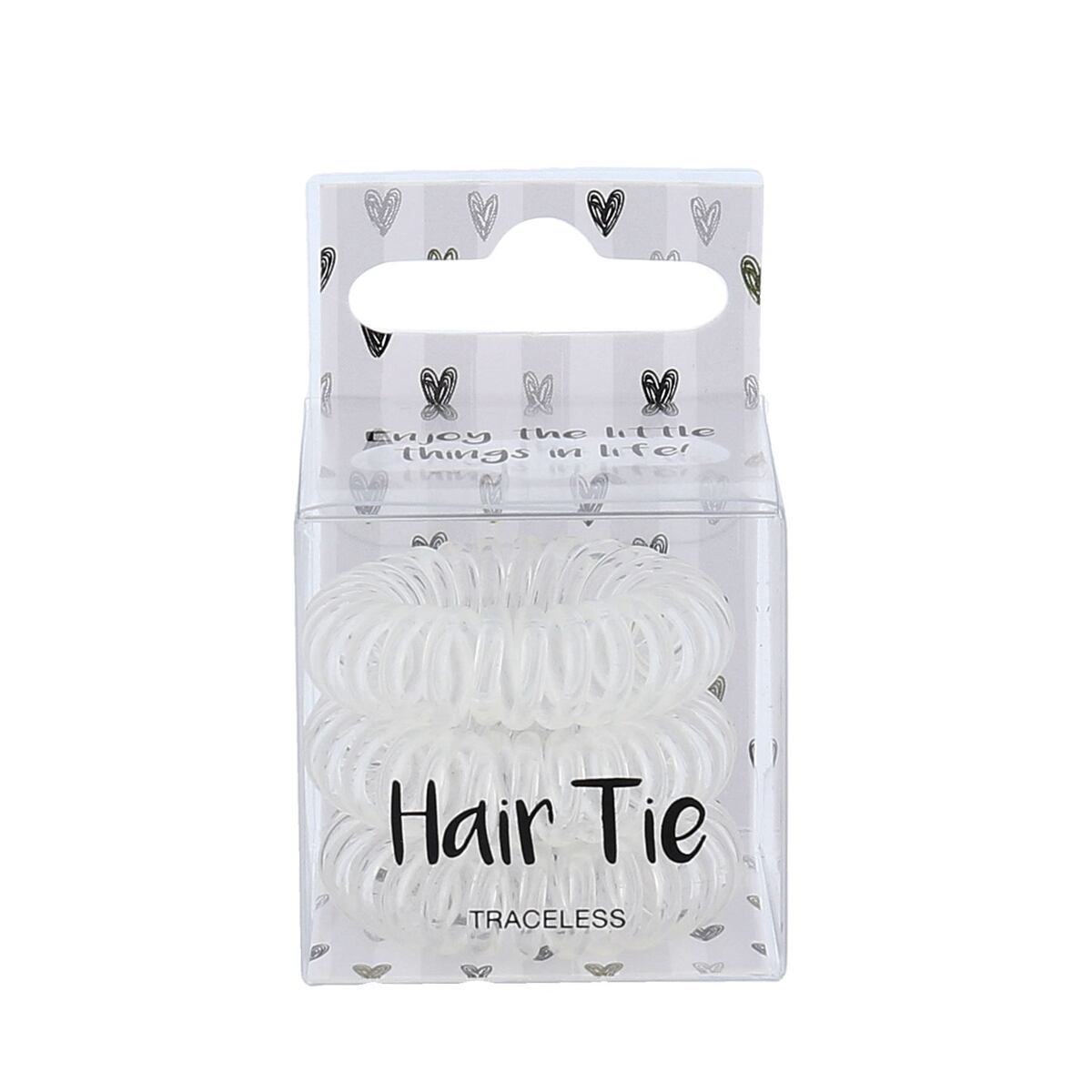 2K Hair Tie spirálovité gumičky do vlasů 3 ks odstín Clear pro ženy