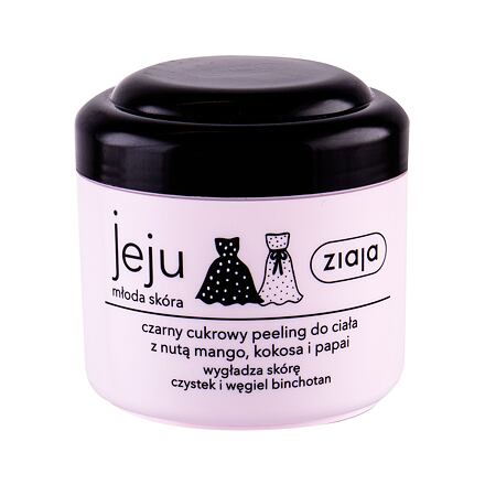 Ziaja Jeju Black Sugar Body Scrub dámský černý cukrový peeling pro mladou pokožku 200 ml pro ženy