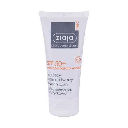 Ziaja Med Protective Tinted SPF50+ dámský tónovací opalovací krém na pleť 50 ml odstín light pro ženy