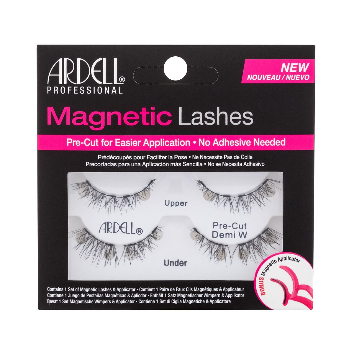 Ardell Magnetic Pre-Cut Demi Wispies dámské magnetické umělé řasy s aplikátorem odstín black