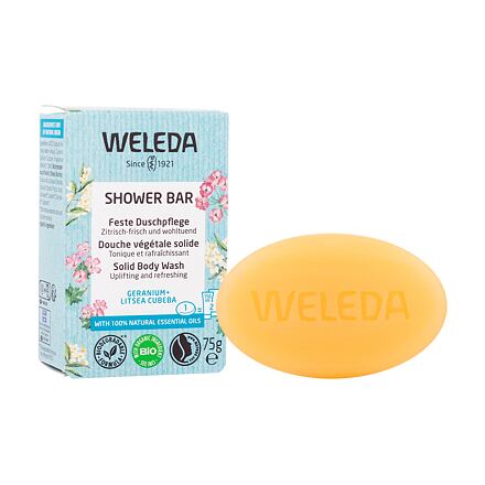 Weleda Shower Bar Geranium + Litsea Cubera dámské aromaterapeutické tuhé mýdlo pro probuzení a dodání vzpruhy 75 g pro ženy